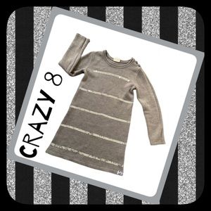 Crazy 8 Girls Long-sleeved Gray Sequined Sweater Dress Size S